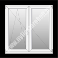 5 kamrás kétszárnyú középfelnyíló ablak nyíló/bukó-nyíló szárnnyakkal