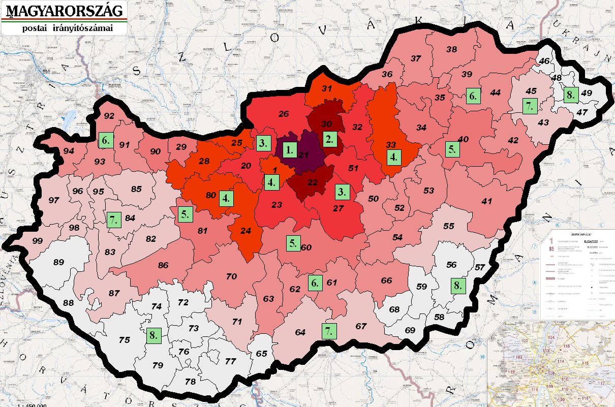Magyarország zóna térkép